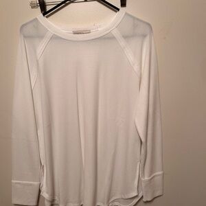 Zenana White Long Sleeve Thermal Top